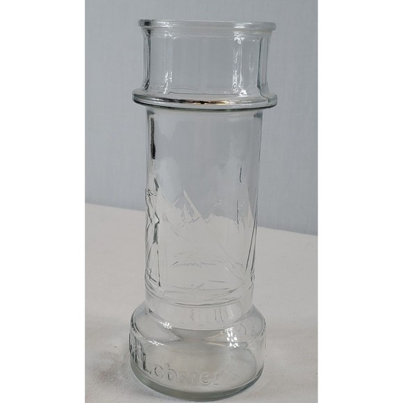 Vintage Red Lobster Sailboat Drinking Glass 7.5" Tall Clear Embossed - Picture 7 of 10